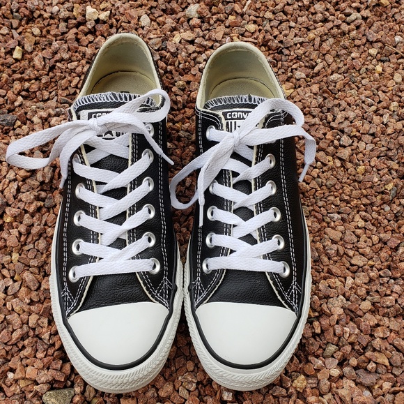 Converse Shoes - Black Leather Converse Shoes